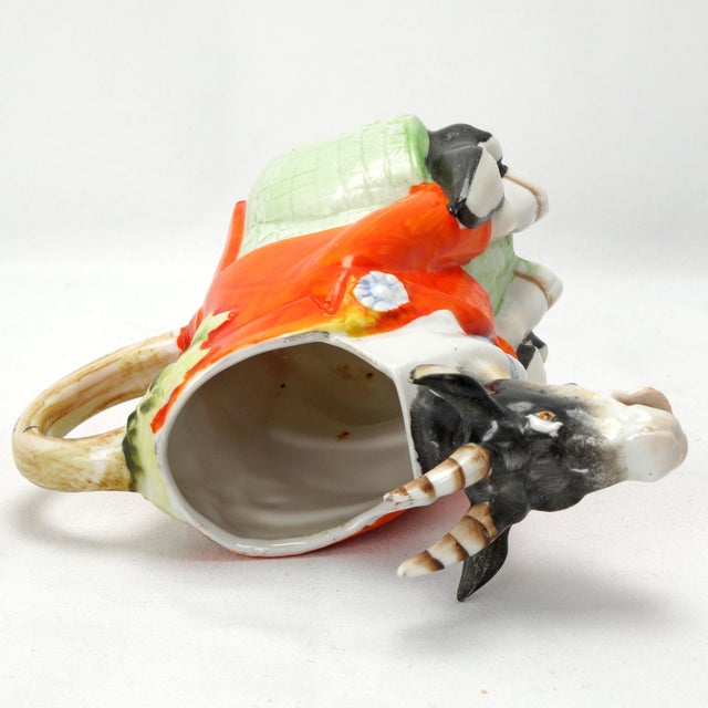 Ceramic Schaffer & Vater Seated Billy Goat Creamer Germany 1920s For Sale - Image 7 of 8