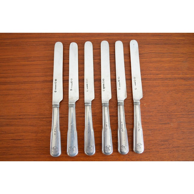 Biedermeier Silver Knife from Andreas Westrup, Denmark, 1846, Set of 6 For Sale - Image 5 of 9