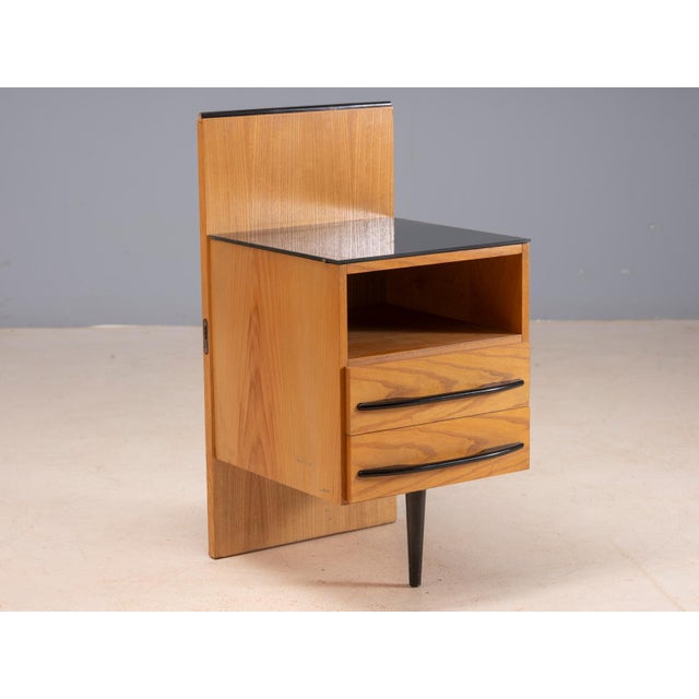 Wood Vintage Czech Bedside Tables by Mojmir Požar, 1960s, Set of 2 For Sale - Image 7 of 11