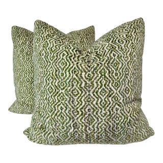 Thibaut "Anastasia" in Emerald Green 22" Pillows-a Pair For Sale