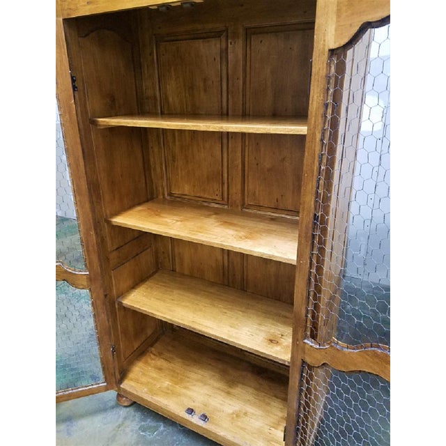 French Country Chicken Wire Cupboard Hutch China Chairish