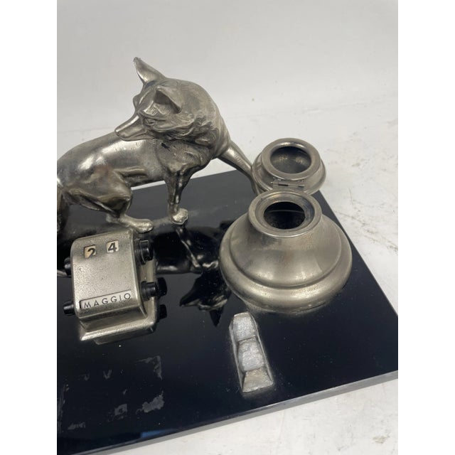 Pen Holder with Inkwell and Calendar, 1920s For Sale - Image 4 of 12
