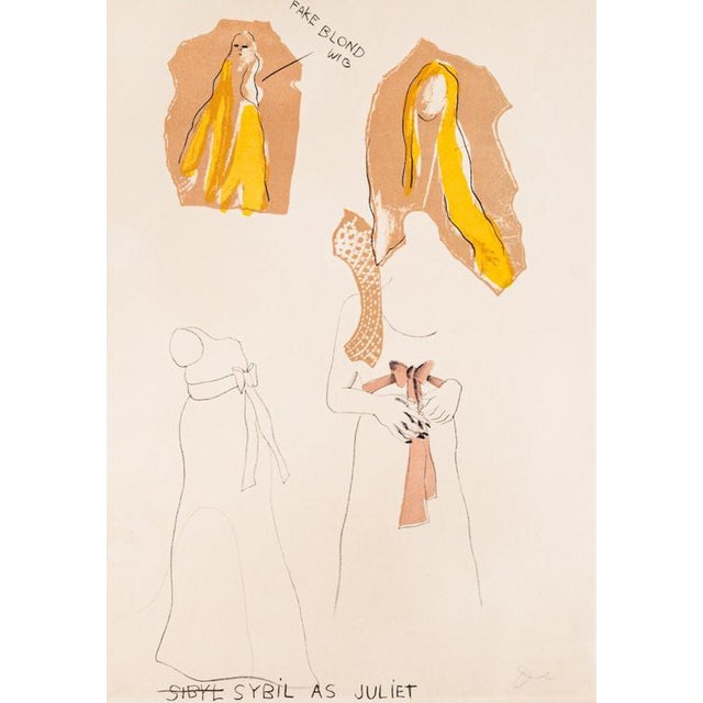 Sybil As Juliet is an original lithograph artwork realized by Jim Dine. Hand-signed in pencil on the lower right margin,...