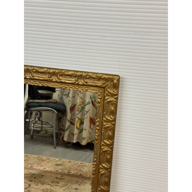 Golden Gilt Wood Wall Mirror For Sale - Image 4 of 12