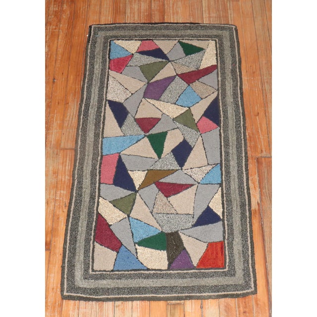 Early 21st Century American Stained Glass Hooked Throw Rug - 2'2" x 4'4" For Sale - Image 17 of 18