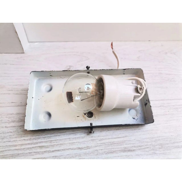 Black Small Scandinavian Clear Textured Glass Rectangular Ceiling Lamp, 1970s For Sale - Image 8 of 10