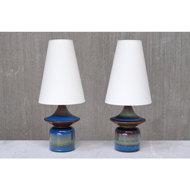 Table Lamps in Glazed Stoneware by Einar Johansen for Søholm, Denmark, 1960s, Set of 2 For Sale - Image 13 of 13