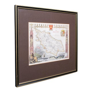 Vintage Isle of Man Map, English, After Thomas Moule, Manx Cartography, Framed For Sale