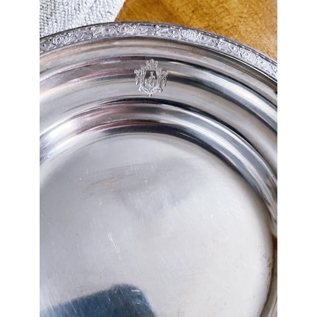 Traditional Antique Hotel Silver Wine Coaster From Jonathan Club Los Angeles For Sale - Image 3 of 5