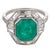 Contemporary Art Deco Style 4.48 Carat Emerald Diamond Platinum Ring, Size 7.5 For Sale - Image 3 of 6