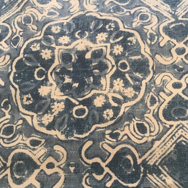 Navy Blue Blithfield & Co Ashcombe Linen Fabric - 2 2/8 Yards For Sale - Image 8 of 10