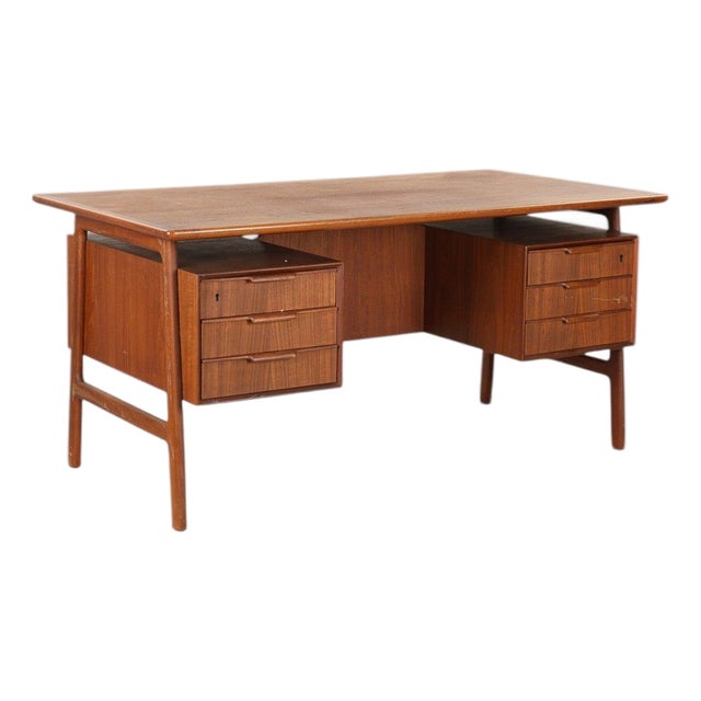 Mid 20th Century Attributed to Gunni Omann Model 75 Writing Desk in Teak For Sale