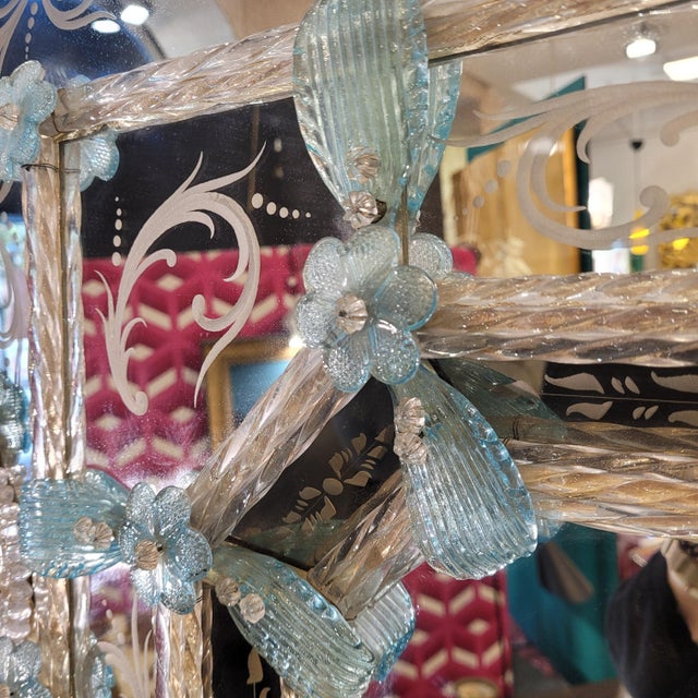 Acid Etched Murano Glass Mirror from Ongaro e Fuga, Italy, 1960s For Sale - Image 18 of 18