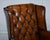 Set of Chesterfield Wingback Armchairs in Hand Dyed Brown Leather, 1960s For Sale - Image 16 of 18