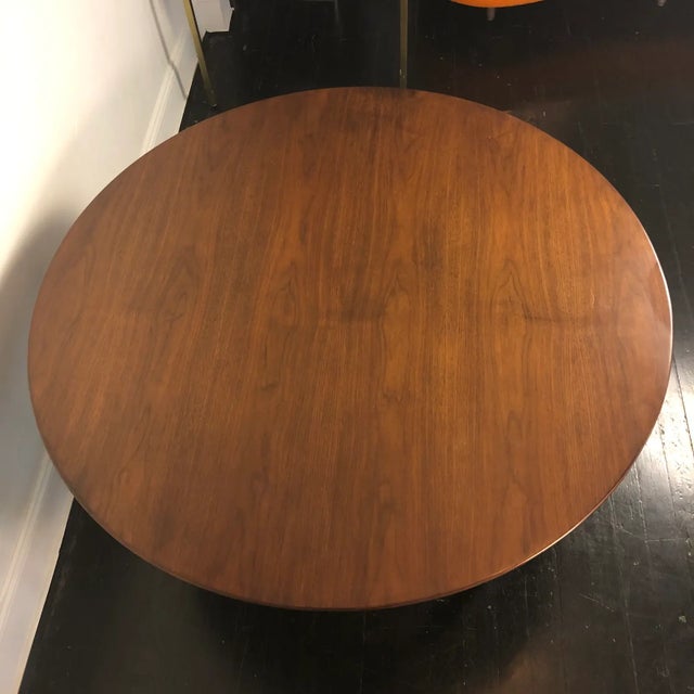 1970s 1970s 54" Florence Knoll Solid Walnut Round Table For Sale - Image 5 of 7