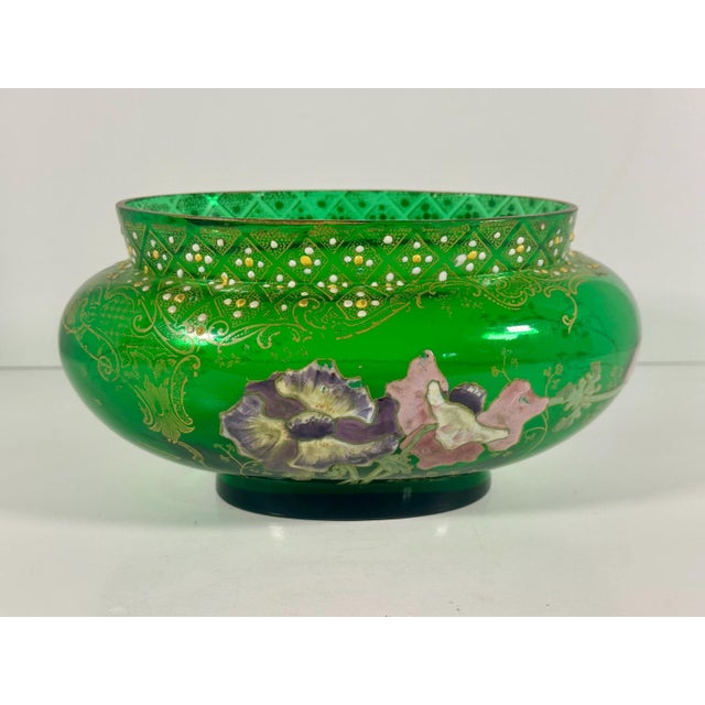 Rare & Original Legras Mont Joye Enameled Glass Vase for your consideration. The vase measures approx. 4 1/2 inches tall,...