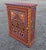 Moroccan Hand Painted Mediterranean Medicine Cabinet / Wall Shelf / Brick Red Zouak For Sale - Image 3 of 6