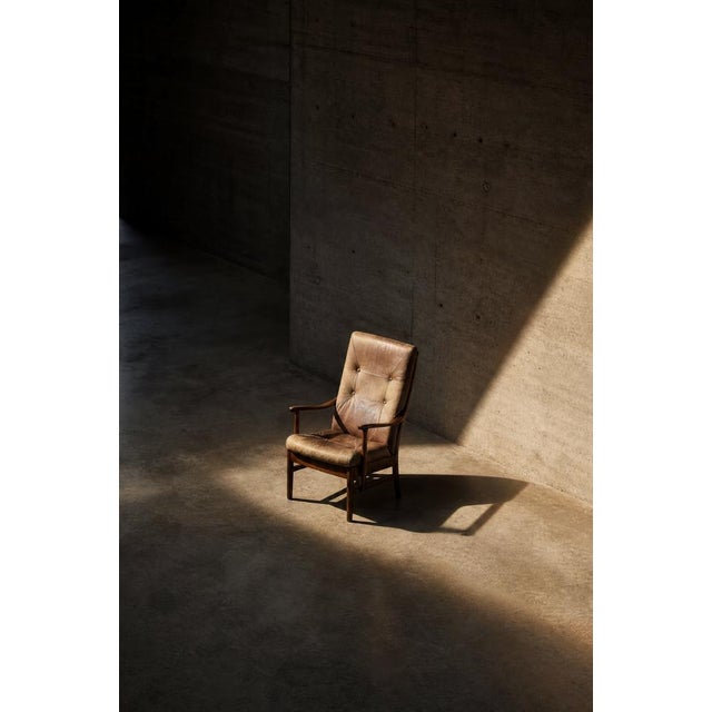Vintage Danish High Chair in Beech and Brown Leather from Farstrup Møbler, 1970s For Sale - Image 15 of 18