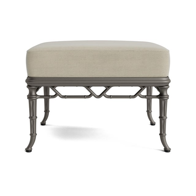 Contemporary Brown Jordan Calcutta Ottoman, Mica frame with Fusion Meadow fabric For Sale - Image 3 of 11