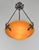 Art Deco Daum & Majorelle French Art Deco Pendant Light 1920s - Orange Glass & Wrought Iron For Sale - Image 3 of 13