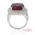 Metal Gia Certified Solid Platinum 900 Natural Diamond and Natural Garnet Ring, Size 6.25 For Sale - Image 7 of 13