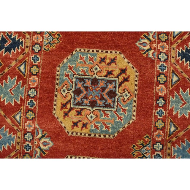 Kazak Runner 2’8” X 13’6” Red Wool Tribal Hand-Knotted Oriental Rug For Sale - Image 4 of 13