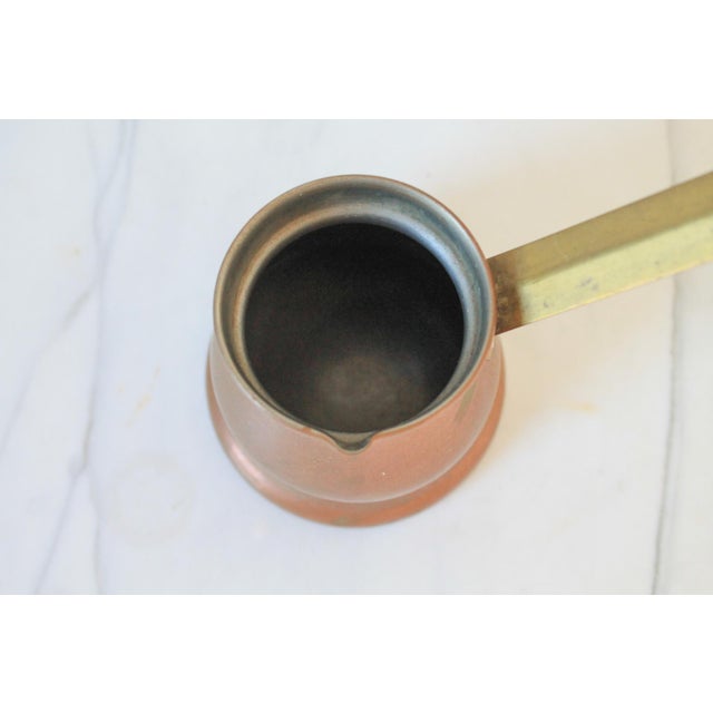 Handmade Copper & Brass Cezve for Brewing Traditional Turkish or Greek Coffee For Sale - Image 4 of 7