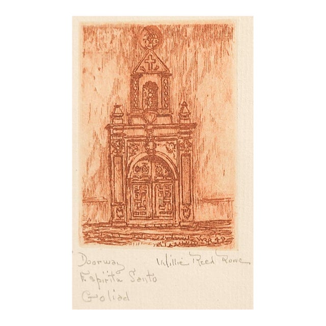 Mid 20th Century Mission Espiritu Santo Goliad Texas Doorway Etching For Sale