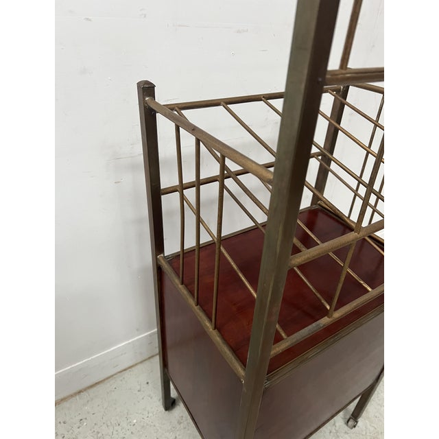 Rolling Bar in Brass and Gilded Wood For Sale - Image 14 of 15