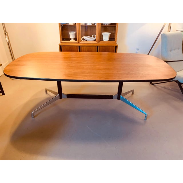 Late 20th Century Eames Race Track Dining Table in Walnut For Sale - Image 13 of 13