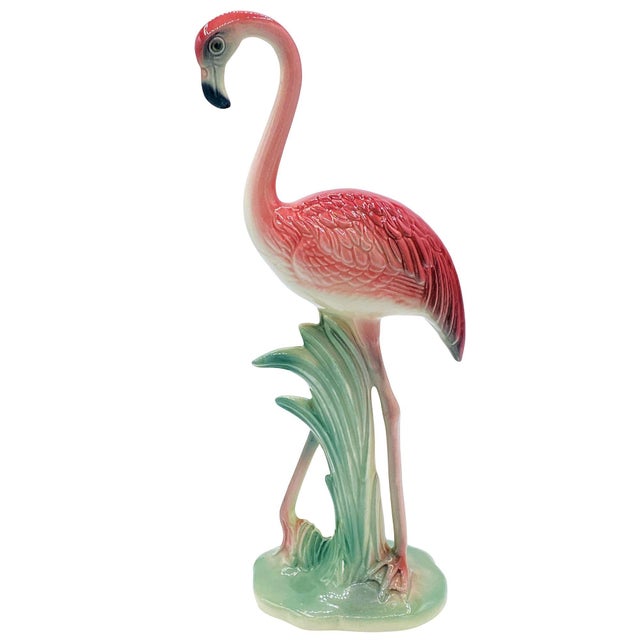 1950s Mid Century Modern Lookers Pink Flamingo Ceramic Tabletop Scultpure Set by Brad Keeler, 2 Pieces For Sale - Image 11 of 17