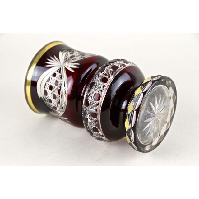 19th Century Biedermeier Ruby Red Overlay Glass Goblet, 1840s For Sale - Image 15 of 18