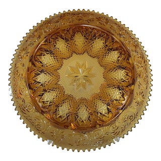 1960s Vintage Amber Indiana Glass Deviled Egg Platter For Sale