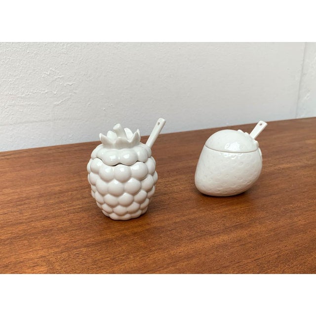 Vintage German Porcelain Jam Pot with Lid and Spoon from Krömer Porzellan, 1970s, Set of 2 For Sale - Image 3 of 18