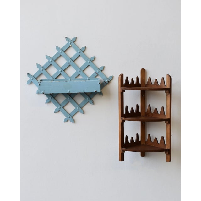 Vintage Sawtooth Edge Tiered Corner Shelf, Circa 1950s-60s For Sale - Image 4 of 14