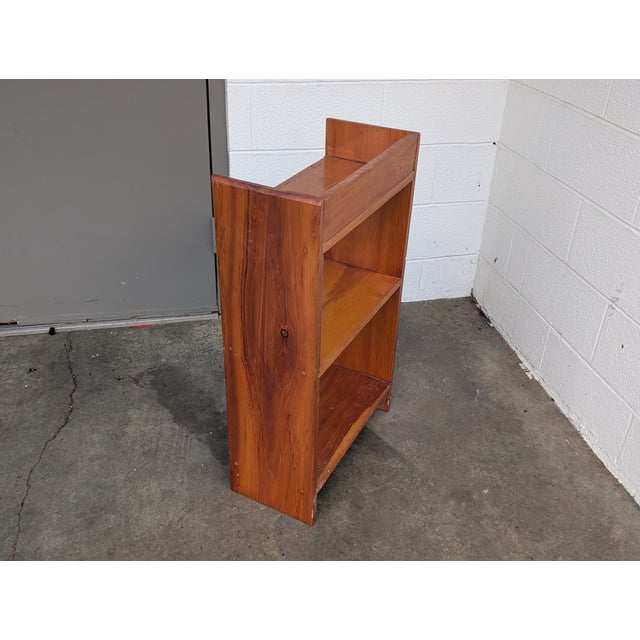 Brown Small Vintage Handmade Solid Oak Bookshelf For Sale - Image 8 of 12