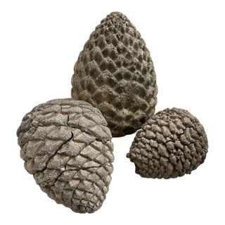 Late 20th Century Concrete Pinecones - A Grouping of Three Garden Sculptures For Sale