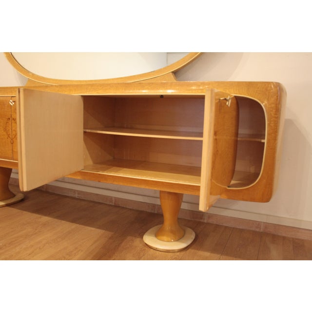 Brown Vintage Sideboard with Mirror by Vittorio Dassi, Italy, 1950s For Sale - Image 8 of 17
