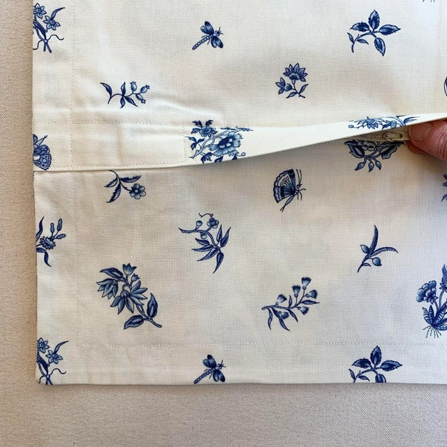 Covington 5th Avenue Designs Blue Cream Botanical Floral Monkey Squirrel Toile Pillow Cover For Sale - Image 4 of 5