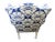 Oversized Blue & White Blossom Chairs A Pair For Sale In New York - Image 6 of 7