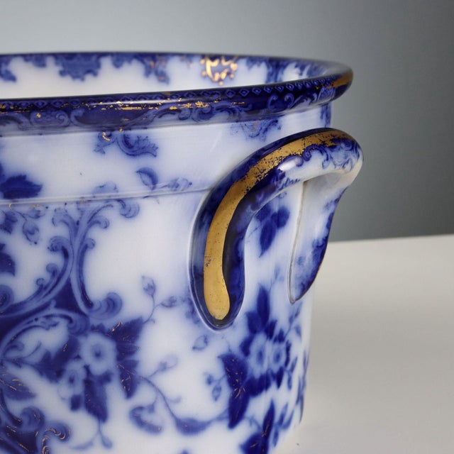 Flow Blue Porcelain Jug with Basin, Set of 2 For Sale - Image 11 of 14