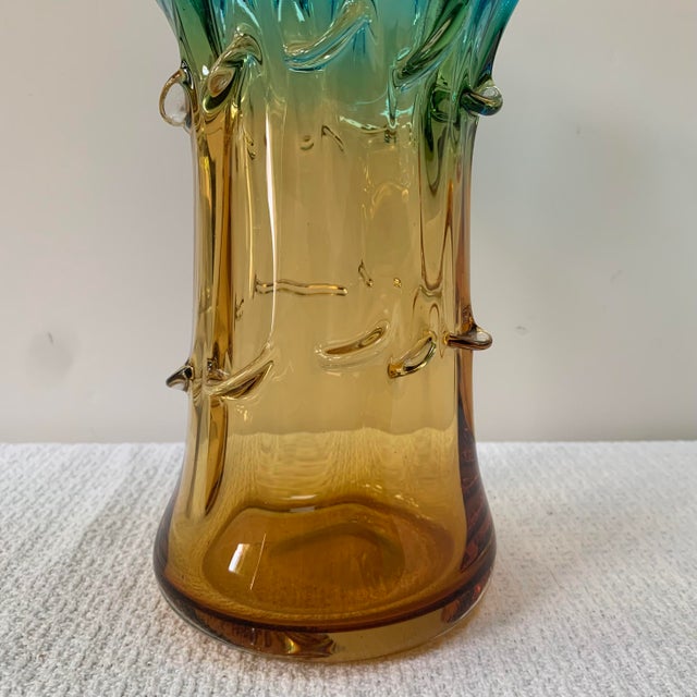 Murano Murano Mid- Century Blown Art Glass Vase For Sale - Image 4 of 9