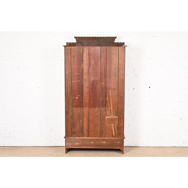 Herter Brothers Style Antique Eastlake Victorian Carved Walnut Bookcase, Circa 1880s For Sale - Image 11 of 12