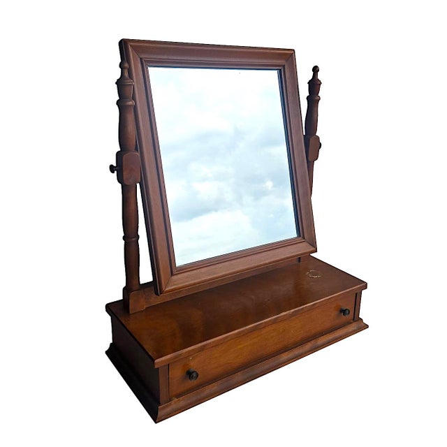 1960s 1960s Vintage Ethan Allen Baumritter Shaving/Cheval/Vanity Mirror For Sale - Image 5 of 17