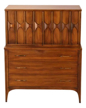 Kent Coffey Perspecta Vintage Mid Century Modern Gentlemen's Highboy Dresser C. 1960s