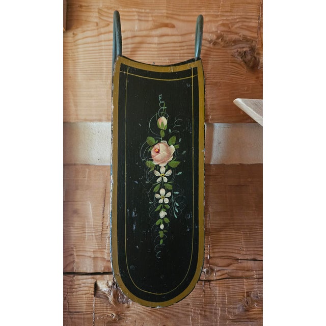 Antique Hand Painted Salesman Sample Wooden Sled For Sale In Charlotte - Image 6 of 15