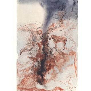 1968 Salvador Dalí Biblia Sacra Lithograph "Hircus Caprarum Super Faciem Terrae" (Male Goat Over the Face of the Earth) For Sale