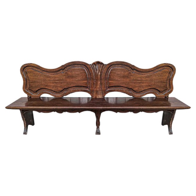Wooden Bench with Lion Paws in Solid Wood, Italy, 1950s For Sale