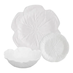 Bordallo Pinheiro Cabbage Set with Pasta Bowls, Beige, 12 Pieces