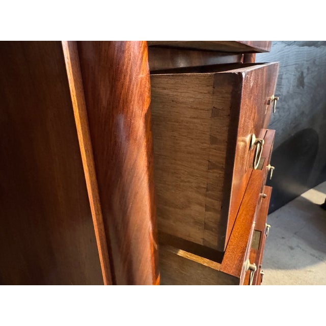 Brown Tall Empire French Chest of Drawers, 1830s For Sale - Image 8 of 18